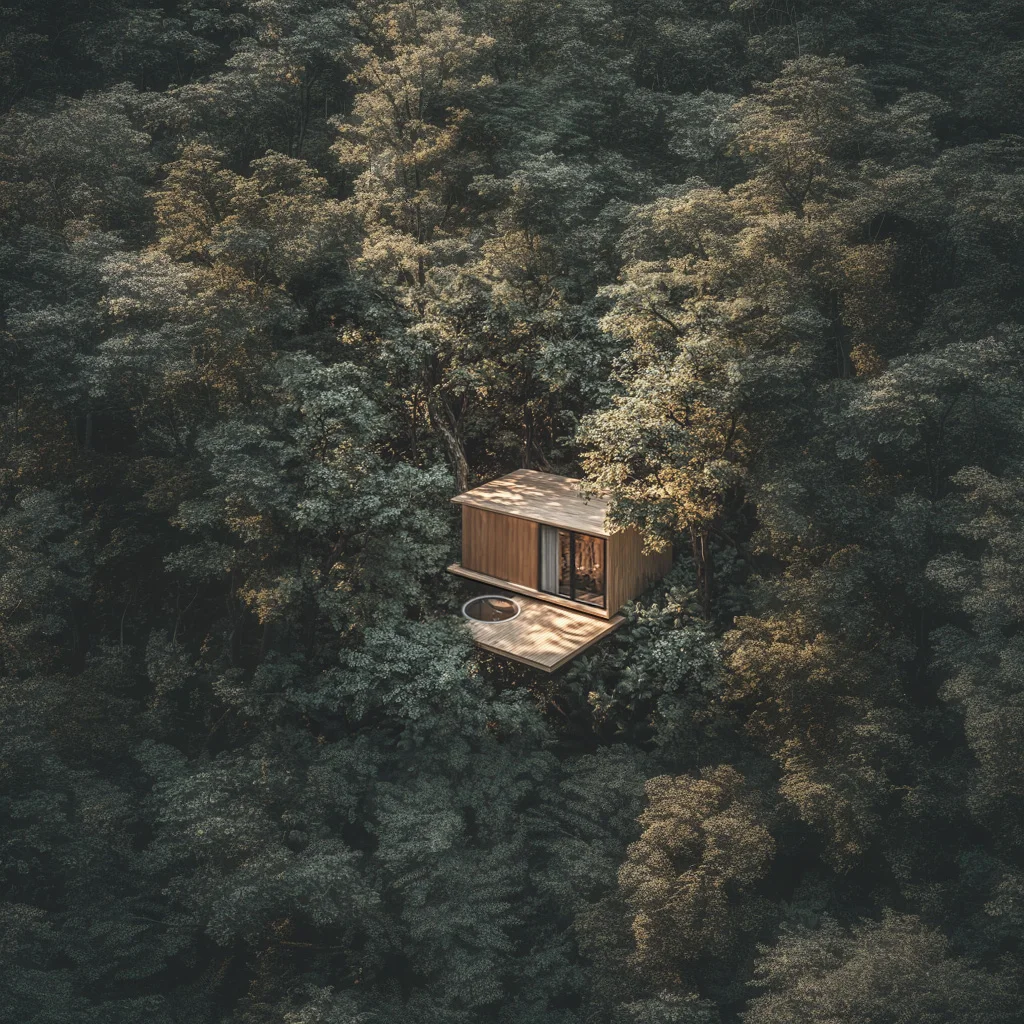 Cabaña en la selva (render)